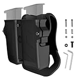 Étui universel double chargeur pour plusieurs calibres : Compatible avec les chargeurs simples/doubles de calibres 9 mm, 10 mm, .40 et .45.