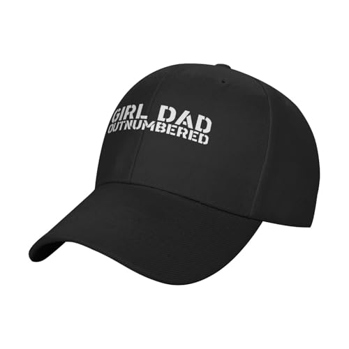 Girl Dad Outnumbered Fashionable Casquette Hat Breathable Adjustable Strap for Comfort Style Black