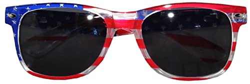 Image of OWL Classic American Flag Sunglasses USA Patriot Colored Lens 4th of July