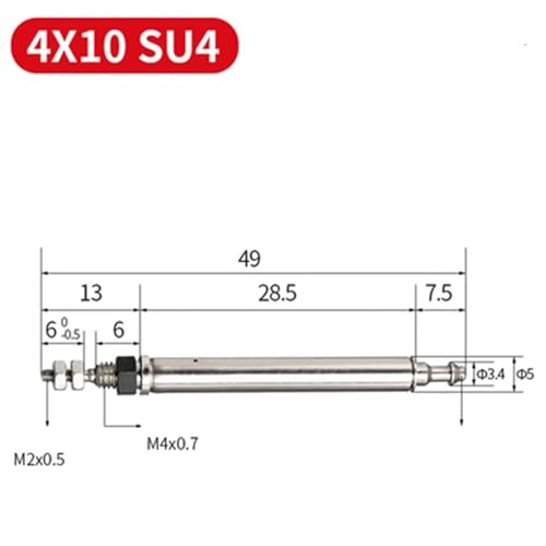 Mini cylindre à aiguille CJ1B4x10 SU4 pour l'automatisation de précision - 3