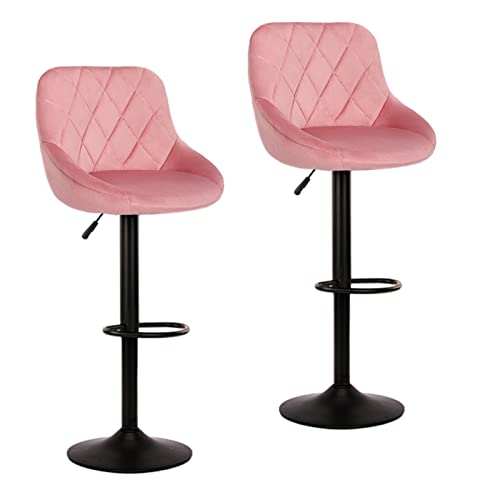 Fantasylab Barhocker 2er Set, Samtbezug, Moderner Barstuhl Küchenhocker...