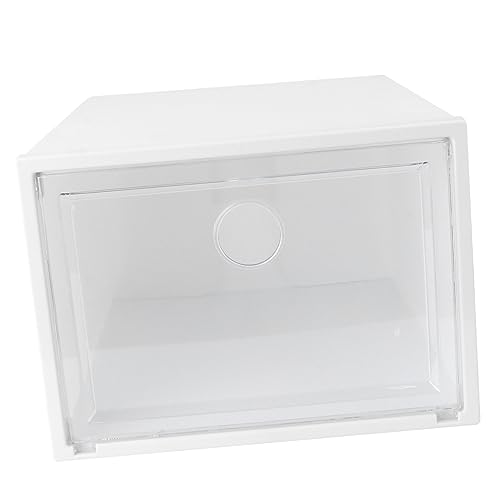 Happyyami 1Pc Transparent Shoe Storage Box Stackable Organizer for Sneakers Plastic Shoes Container with Door Space Saving Design for Home and Closet Use
