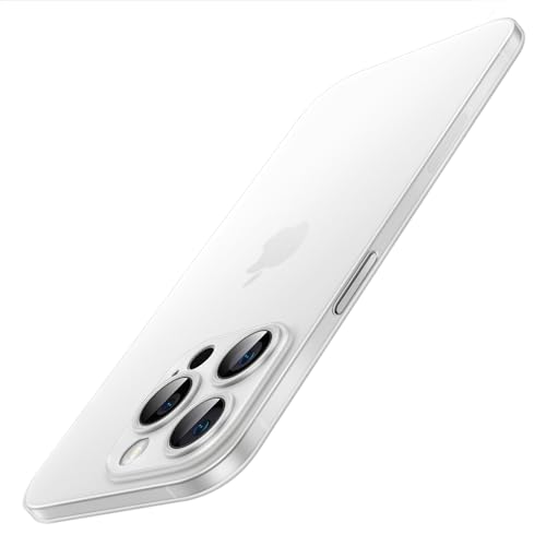 JETech Ultra Dünn Hülle für iPhone 14 Pro 6 1 Zoll Kameraschutz Eingebaut Schutzhülle Leichtes Matt Finish PP Harte Minimalistische Handyhülle (Translucent)