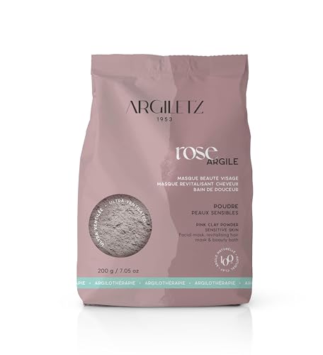 Argiletz - Argile Rose Ultra Ventilée 200g – Masque Visage, Cheveux, Cuir Chevelu, Bain –...