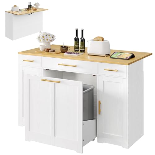 YITAHOME Kitchen Island with Drop Leaf, 55 inch...