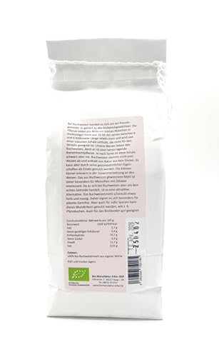 Bio-Buchweizenmehl 2x500 g, glutenfrei zertifiziert, aus geschälten Bio-Buchweizenkörnern aus Oberbayern/Deutschland, bestens für Pfannkuchen und Brotbacken geeignet