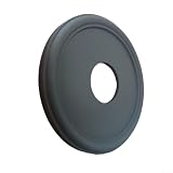 Medallón de techo negro de 33 cm, placa decorativa redonda de poliuretano, para accesorios de techo, impermeable y resistente a la humedad, con fácil instalación