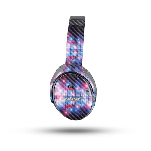 Image of MightySkins Carbon Fiber Skin Compatible with Bose QuietComfort 35 II Headphones - Neon EQ | Protective, Durable Textured Carbon Fiber Finish | Easy to Apply, Remove, and Change Styles