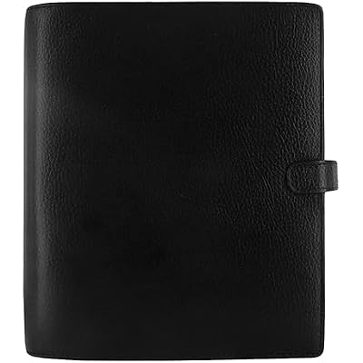 Filofax Finsbury Organizer, A5 Size, Black - Traditional Grained Leather, Six Rings, Week-to-View Insert, Multilingual (C025368)
