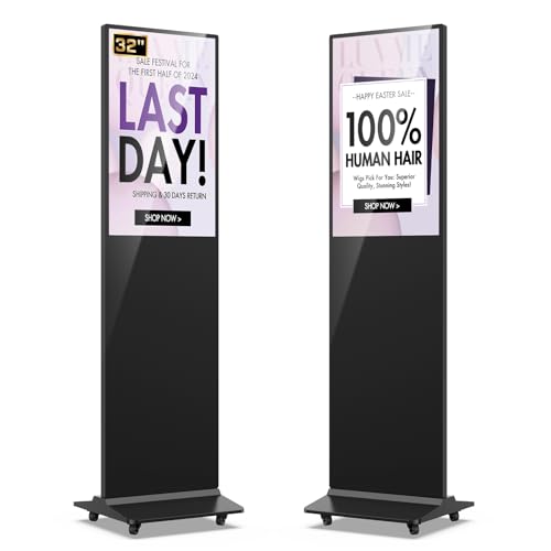 Image of MWE 32 Inch Indoor Floor Standing Digital Signage Advertising Display Kiosk LCD Screen Commercial Totem Android System Vertical Poster with Auto Media Player