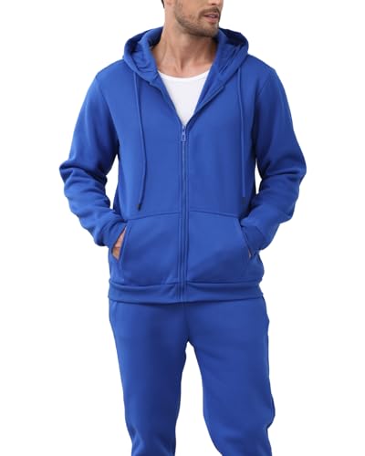 TUVEKE Mens Sweatsuit Casual Sweat Suits for Men 2 Piece Jogging Suits Sets Full Zip Hoodie and Pants Track Suits Mens Set