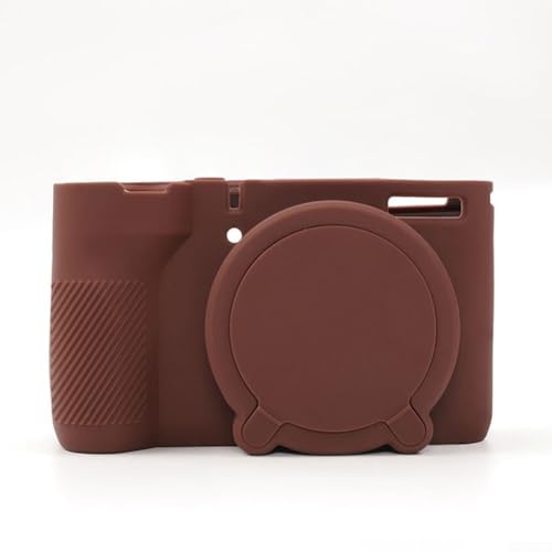 Image of Stylish Silicone Skin Cover Compatible With For Canon Powershot V1 Featuring Lightweight Build And Precise Button For Access White(Brown)