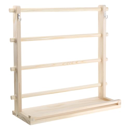 Support de ruban en bois à 4 niveaux pour rangement de couture - 2