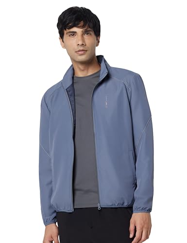Image of Qube By Fort Collins Men's Polyester Standard Length Regular Fit Windbreaker Jacket - All-Weather & Winter Protection, Lightweight & Windproof