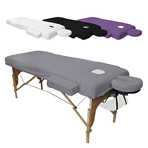 Vivezen - Drap housse de protection 4 pièces en éponge pour table de massage de 13 cm d'épaisseur - 4 coloris