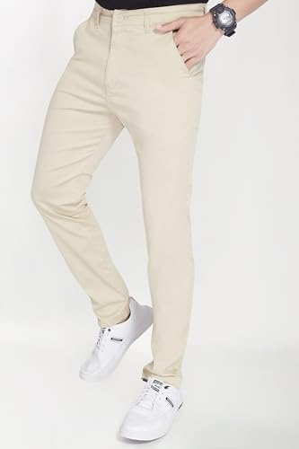Image of DIVISIVE Men's Regular Fit Cotton Chinos Trousers Pants
