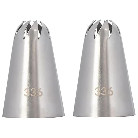 EBLLPA 2PCS #336 Closed Star Pastry Tips Cake Decorating Tips Pastry Tube Cream Icing Piping Tips Large Piping Nozzle Set Star Piping Tips Frosting Tips for Cupcakes Swirl Pastry Tube Large Icing Tips Cover