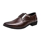 DXSYGMBN Men's Patent Leather Pointed Toe Wedding Party...