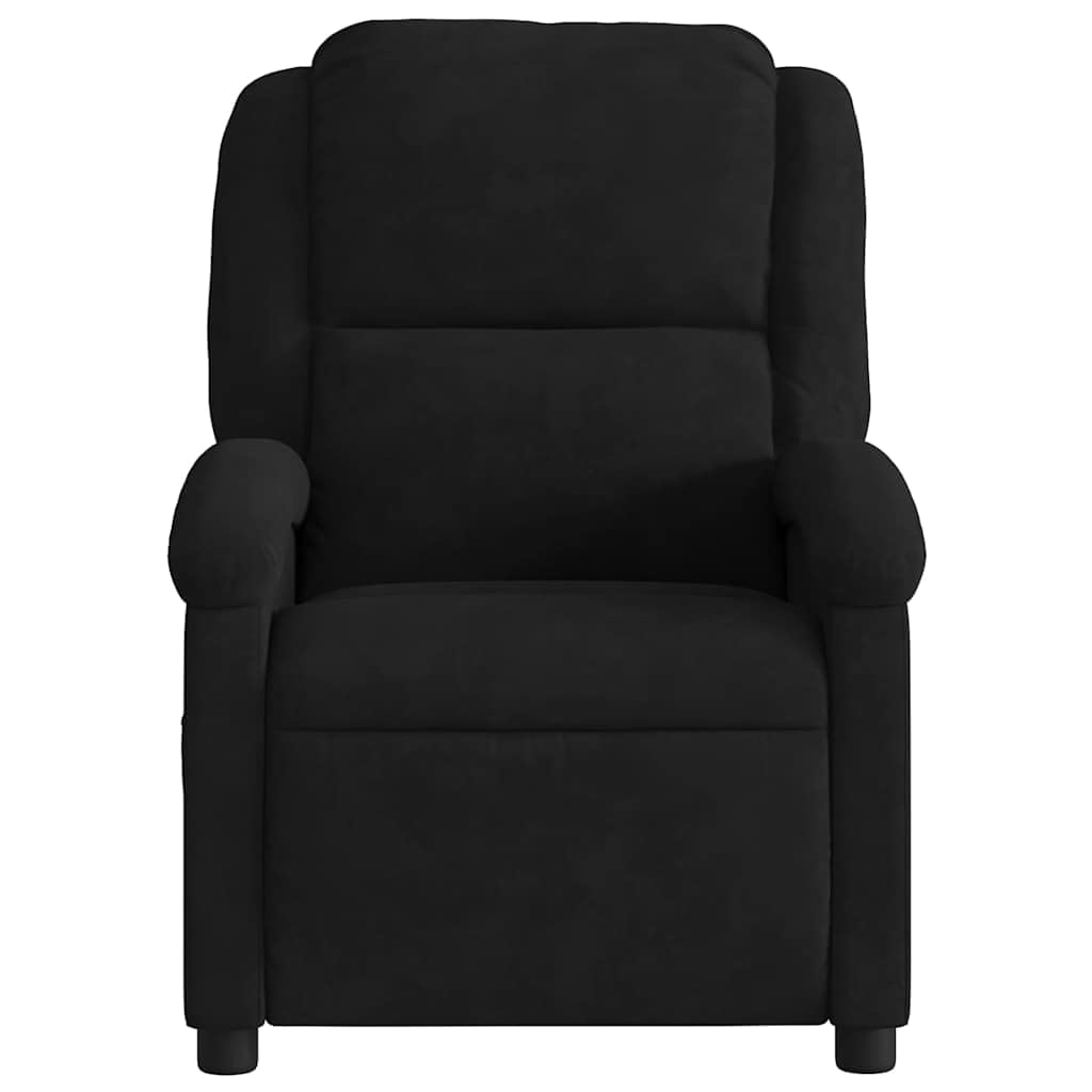 vidaXL Fauteuil de Massage Inclinable, Chaise de Relaxation avec Dossier et Repose-Pied Réglables, Siège de Salon, Moderne, Noir Velours