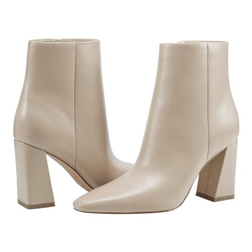 Marc Fisher LTD Womens Yanara Ankle Boot Light Natural Leather 8