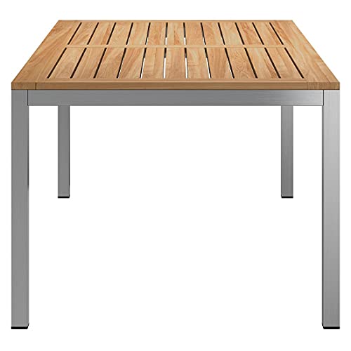 OUTLIV. Gartentisch 200x100 cm Edelstahl/Teak, moderner Esstisch für den Garten oder Balkon, für ca. 8 Personen – Bild 3