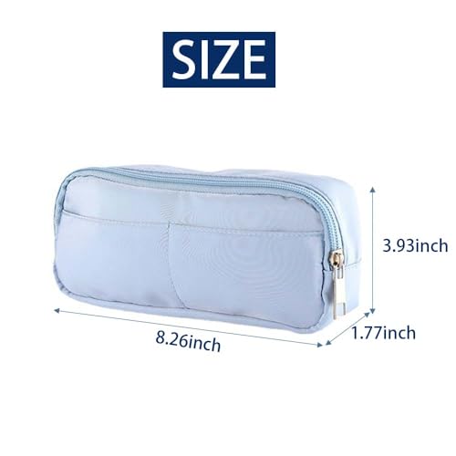 Image of Pencil Case Back to School Supplies Zipper Pencil Pouch,Desk Accessories & Workspace Organizers Pencil Bag School Supplies for Teen Girls (Blue)