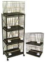 Brand New Lot of Six Aviary Breeding Bird Cage 24x16x16/Stand - BLACK