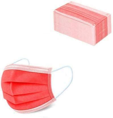 WELLSTAR 4 Ply Disposable Non Woven Fabric Mask With 4 Layer Protection and With ComfortableSurgical Mask,Red Colour Pack of 100 (B09GP6H6CV) Amazon Price History, Amazon Price Tracker