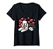 Femme Bobtail Chien Old English Sheepdog Avec Animal En Peluche T-Shirt avec Col en V