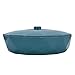 SUNGOOYUE Round Plastic Food Storage Organizer, 5 Compartment Snack Box with Lid, Sturdy and Stylish, Suitable for All Occasions, Green (Blue)