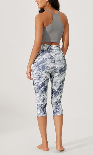 ODODOS Women's High Waisted Yoga Capris with Pockets, Tummy Control Non See Through Workout Athletic Running Capri Leggings4