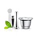 i Cafilas cápsula Recargable Nespresso Reutilizables en Acero Inoxidable,capsula Filtro de café Reutilizables para Nespresso,con Cuchara de café, Cepillo,Tamper