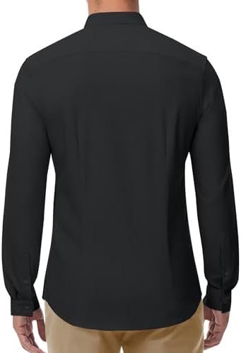 DEMEANOR Men's Collarless Dress Shirt Banded Collar Jamaica | Ubuy DEMEANOR Men's Collarless Dress Shirt Banded Collar Jamaica | Ubuy
