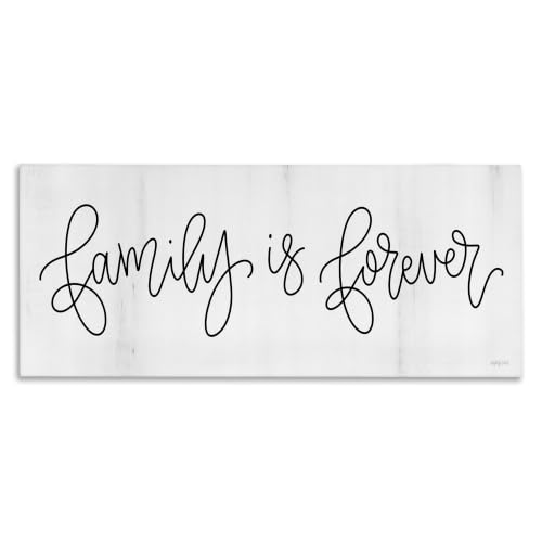 Family Is Forever Phrase Rustic Pattern Sign, 10 x 24 Inch Canvas Wall Art