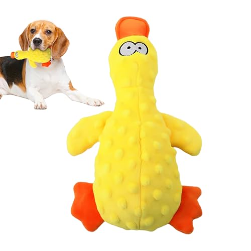 Generisch Juguete para perros con diseño de patos, juguete de peluche chirriante con relleno - Lindos patos juguetes para perros, adecuado para cachorros masticadores fuertes para jugar en interiores