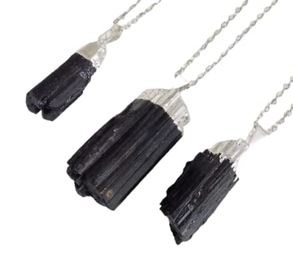 Amazon Com Small Raw Black Tourmaline Necklace Silver Boho Layer 11 94 Handmade Products Amazon Com Small Raw Black Tourmaline Necklace Silver Boho Layer 11 94 Handmade Products
