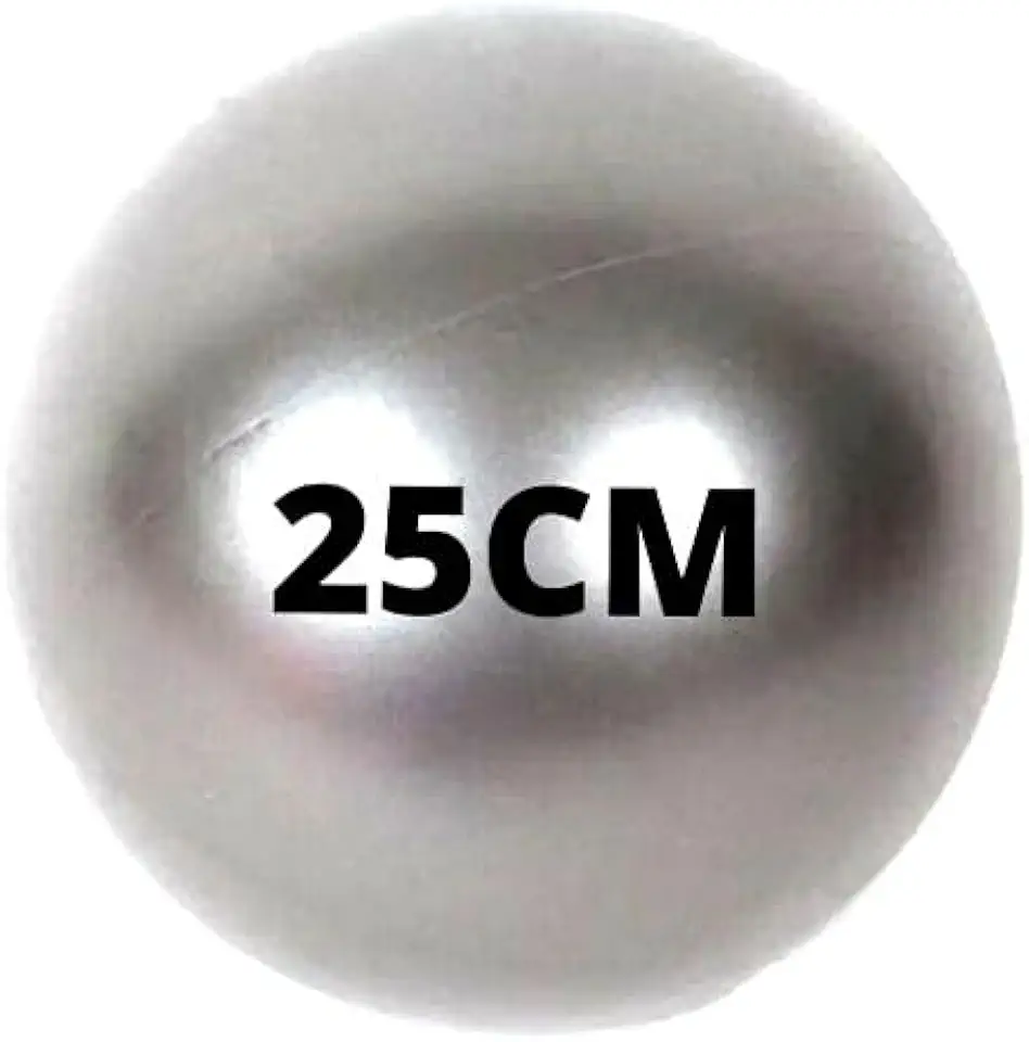 Bola de Yoga 25cm Cinza Pilates Ginastica Exercicio Suiça Fisioterapia PVC Overball