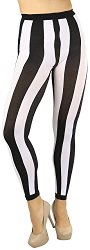 Image of ToBeInStyle Women's Wide Vertical Stripe Footed Footless Opaque Tights Leggings