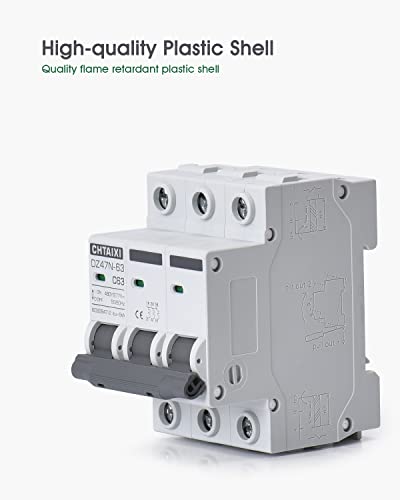 Chtaixi 3 Pole DIN Rail Mount Circuit Breaker, 16 Amp 240V AC Miniature Circuit Breaker, Thermal Magnetic Trip AC Disconnect Switch MCB C16
