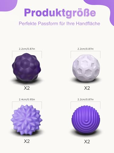 Willingood Silikon Magnetkugeln Fidget Toys, 8 Stück Magnetische Kugeln Sensorik Spielzeug, Tragbares Anti-Stress Spiel Ball, Stimming Sensory Toy für Kinder und Erwachsen (Lila)