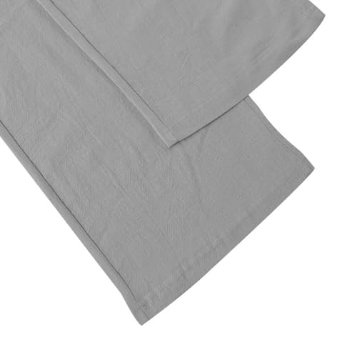 Linen Pants for Men Drawstring Elastic Waist Straight Leg Trouser Lightweight Breathable Sweatpant with Pockets3