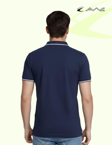 Image of AWG ALL WEATHER GEAR Rich Cotton Polo T-Shirt | Half Sleeve Classic Fit | Soft Breathable Solid Tee | Casual & Office Wear | Comfortable Everyday Cotton Polo | Mens Tshirts