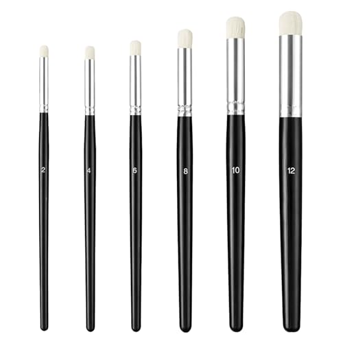 6 PCS Dry Brush Miniature Painting Goat Hair Drybrush Miniature Painting Set Detail Paint Brush for Model Watercolor Oil Acrylic Painting for Beginners & Professional Brush