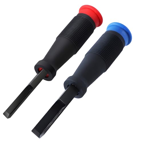 JOJOCY 2 PCS Corner Chisel, Square Mortise Chisel Large & Small Carving Chisels Wood Carving Tool Recess Corner CarvingTool Anti-Skidding Handle for Making Doors and Windows