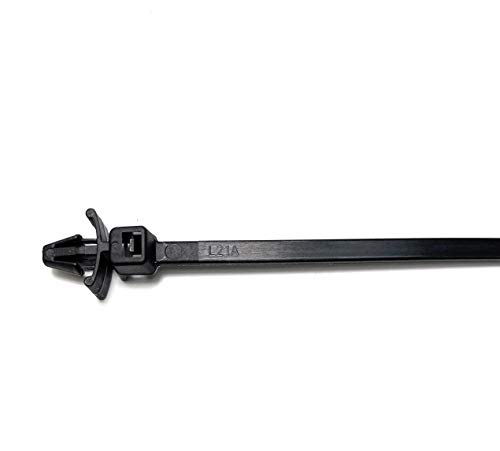 Push Mount Winged Cable Ties/Car Chassis Nylon Zip Tie Fixing Black (50, 4.8mmx100mm)