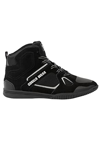 Gorilla Wear Bodybuilding schoenen Troy High Tops - zwart/rood - sport vrije tijd dagelijkse training workout veters met logo comfortabel extra sterke grip voor heren, grijs, 37 EU