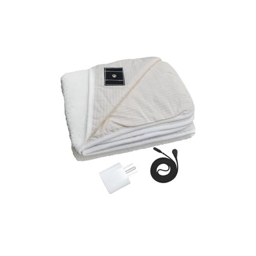 KABOUQI Grounding Blanket Cozy Grounding Throw Blanket Earth Blanket with Grounding Plug Adapter Improves Sleep & Reduces Fatigue 47x59 inches Beige