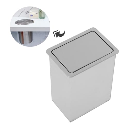 Caneca de basura empotrada Garneck de acero inoxidable con tapa miniatura 5