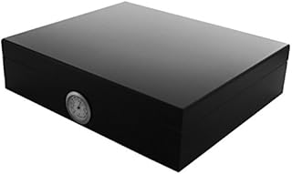 GERMANUS Humidor Movella w kolorze czarnym z nawilżaczem, higrometrem i instrukcją obsługi