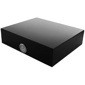 GERMANUS Humidor Movella in zwart incl. luchtbevochtiger, hygrometer en handleiding